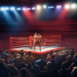 A realistic and intense background for a boxing series titled 'Victoria'