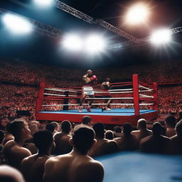 A realistic and intense background for a boxing series titled 'Victoria'