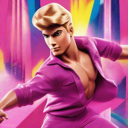 A cinematic poster for 'The Ken Movie,' featuring Ken, the iconic character from the Barbie universe, in a dramatic and adventurous setting