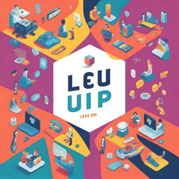 Create a book cover titled 'Level Up! Gamificação para comunicações internas eficazes e crescimento organizacional'