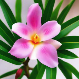 Create a book cover based on the following synopsis: Oleander, a charming, graceful, and harmonious flower