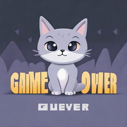 A game over screen for a game about a grey cat