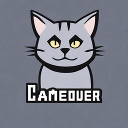 A game over screen for a game about a grey cat