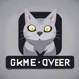 A game over screen for a game about a grey cat