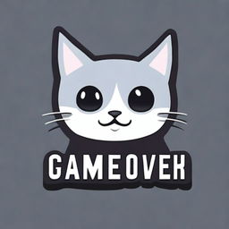 A game over screen for a game about a grey cat