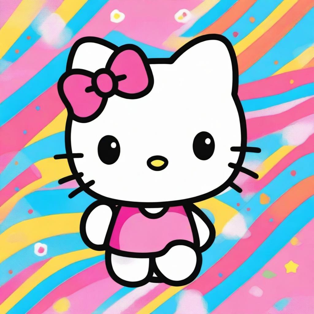 A cute and adorable image of Hello Kitty, the iconic character with her signature bow and friendly expression