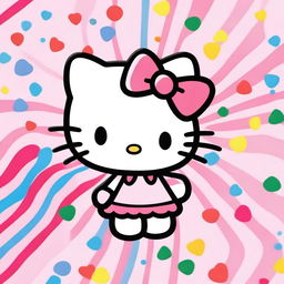 A cute and adorable image of Hello Kitty, the iconic character with her signature bow and friendly expression