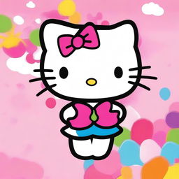 A cute and adorable image of Hello Kitty, the iconic character with her signature bow and friendly expression