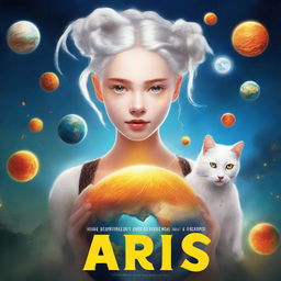 Create a highly realistic book cover titled 'Aris'