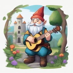 A detailed illustration of a Dungeons and Dragons gnome bard