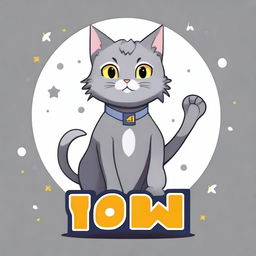 A win screen for a game about a grey cat