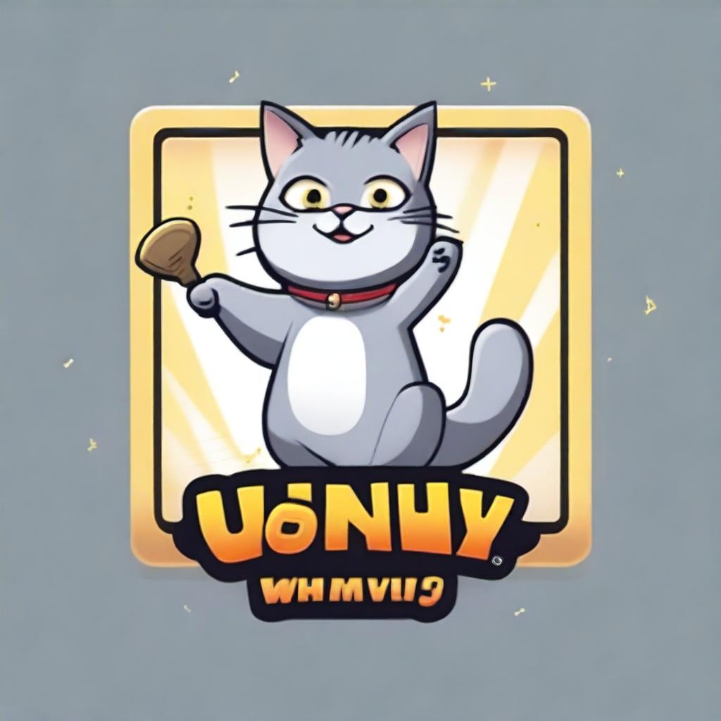 A 'You Win!' screen for a game about a grey cat