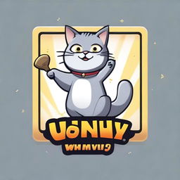 A 'You Win!' screen for a game about a grey cat