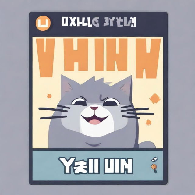 A 'You Win!' screen for a game about a grey cat