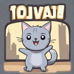 A 'YOU WIN!' screen for a game about a grey cat