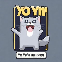 A 'YOU WIN!' screen for a game about a grey cat