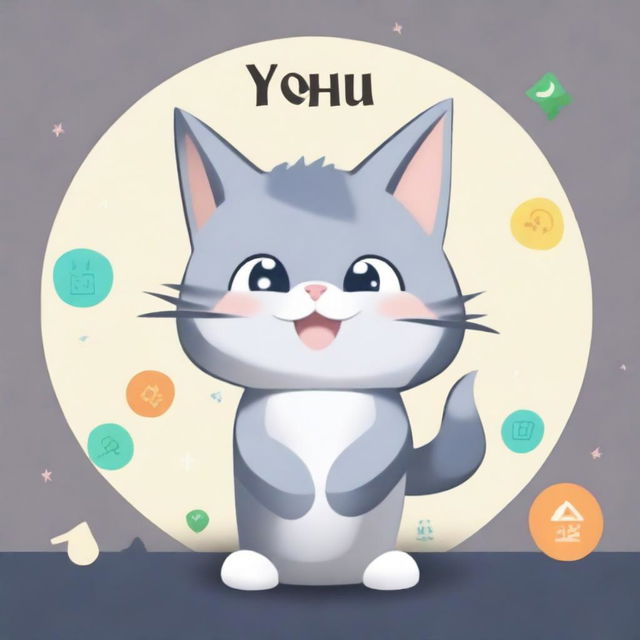 A 'You Win' screen from a game featuring a grey cat in the middle