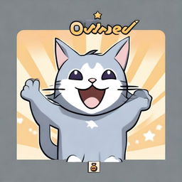 A 'You Win' screen from a game with a grey cat in the middle