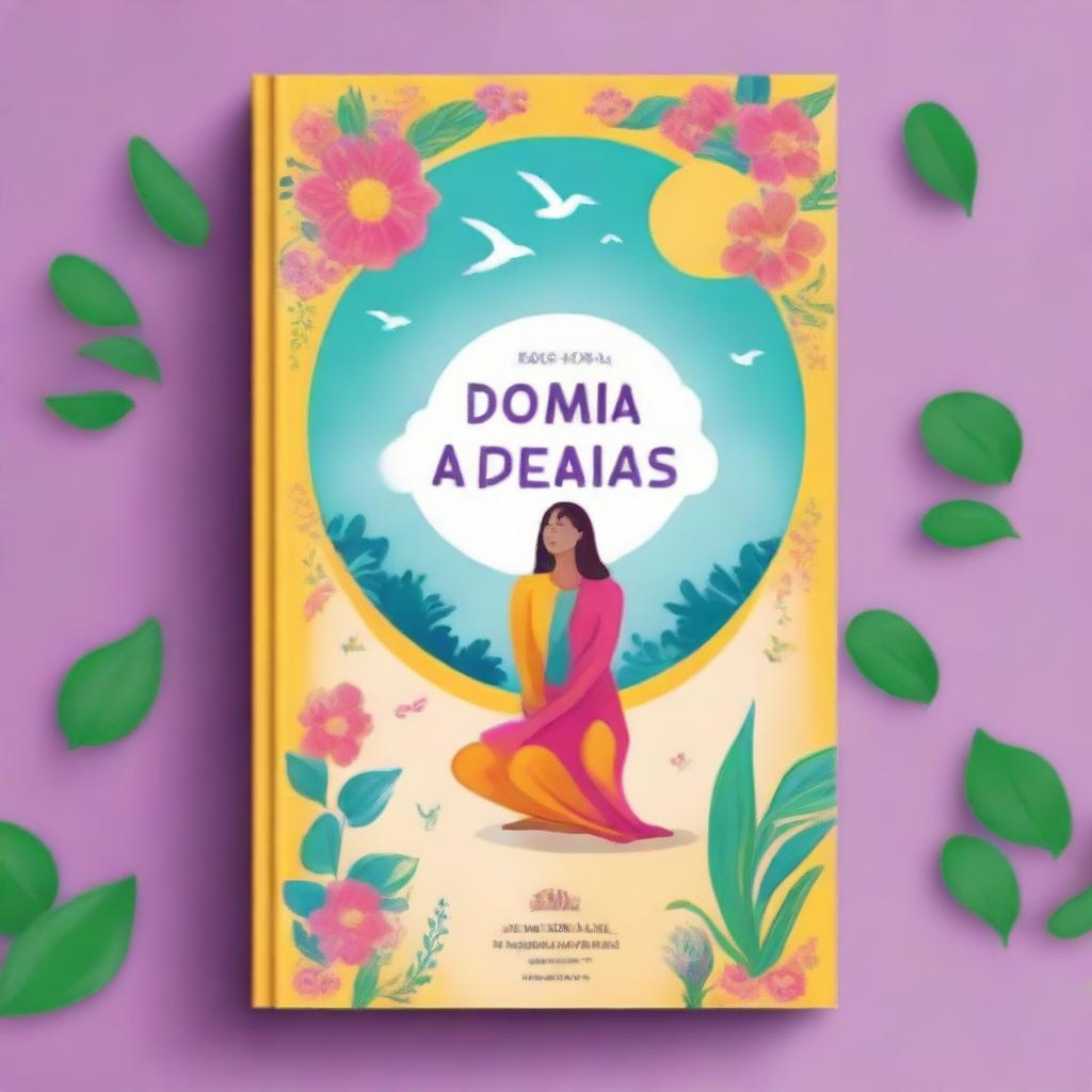 Create a vibrant and calming book cover for a self-help book titled '¡Domina la Ansiedad Ahora!'