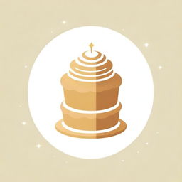 A business logo named 'Heavenly Layers Bakes', featuring stylized, golden, tiered cakes surrounded by a halo of shimmering sparkles