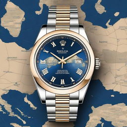 Create a luxury watch design inspired by Rolex, featuring intricate details and high-end aesthetics