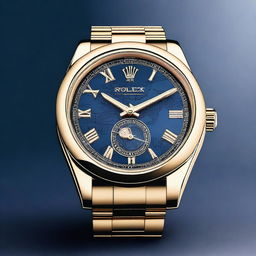 Create a luxury watch design inspired by Rolex, featuring intricate details and high-end aesthetics