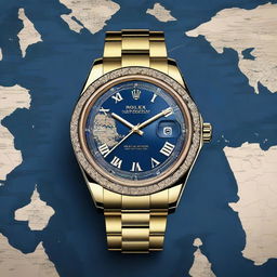 Create a luxury watch design inspired by Rolex, featuring intricate details and high-end aesthetics