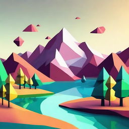 Create an image in a low poly art style