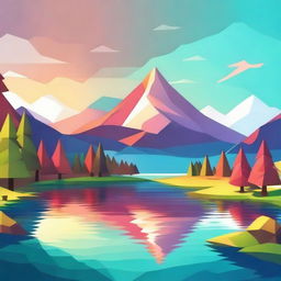 Create an image in a low poly art style