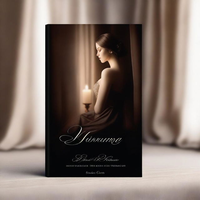 A sensual and stimulating book cover featuring an elegant, mysterious figure in a dimly lit, romantic setting