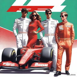 A book cover featuring two couples from the world of Formula 1