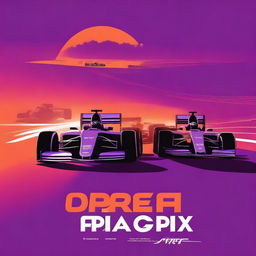 A book cover featuring a Formula 1 circuit at sunset, with the lights of the cars shining as they race