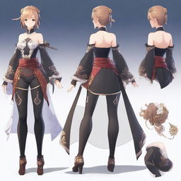 Create a captivating and alluring female character inspired by Genshin Impact