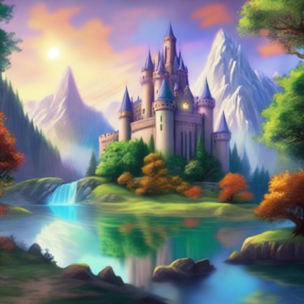 A breathtaking fantasy landscape featuring majestic castles, mythical creatures, and enchanted forests