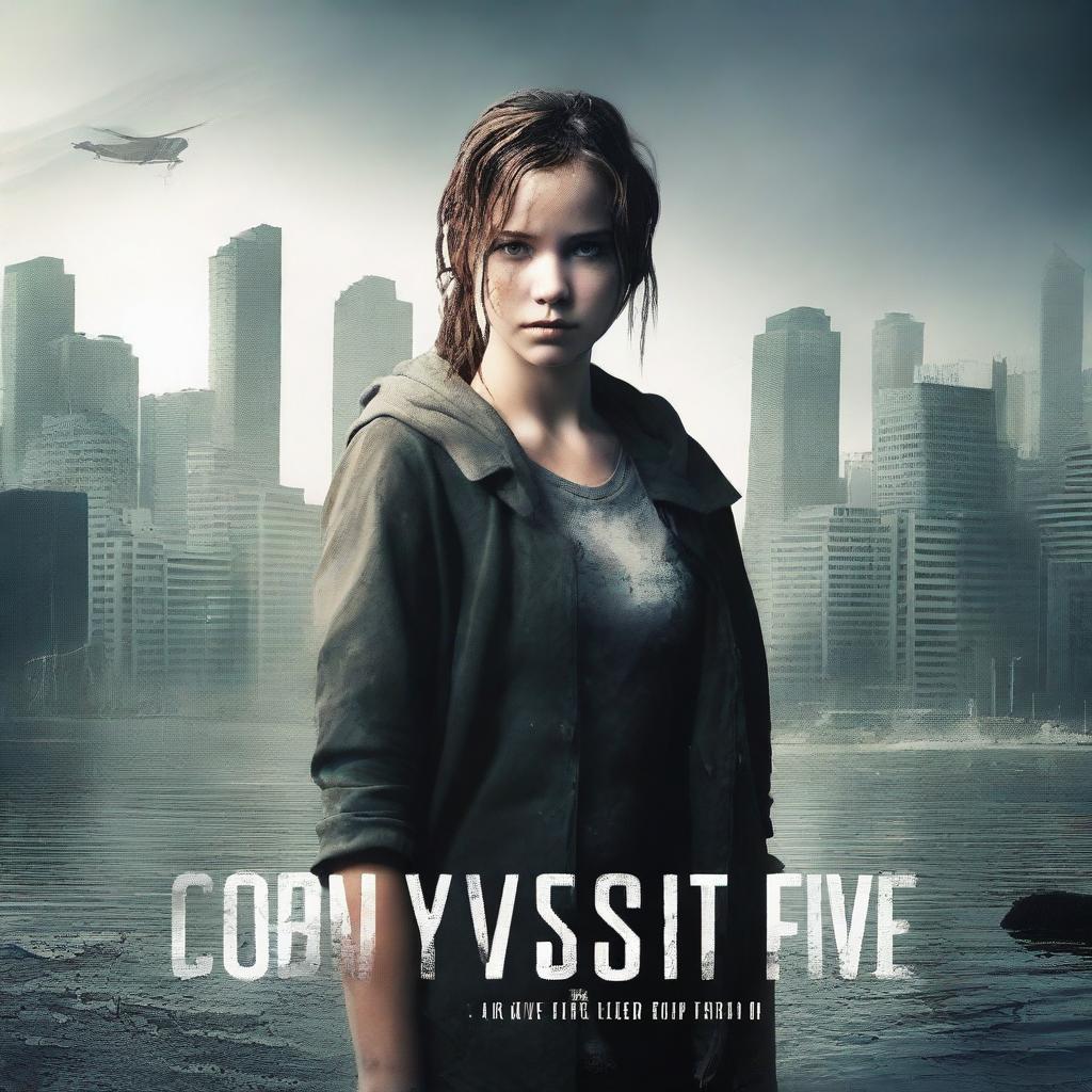 Create a book cover for a dystopian novel titled 'Convict Five'