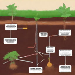 A detailed illustration showing the optimization of fertilizer use for Kenaf plants in BRIS soil