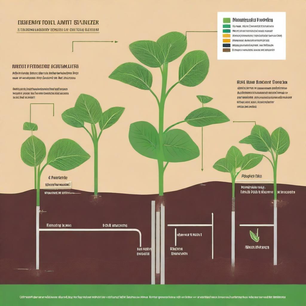 A detailed illustration showing the optimization of fertilizer use for Kenaf plants in BRIS soil