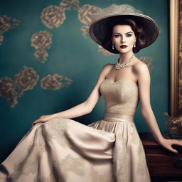 Create an image inspired by the classic glamour style