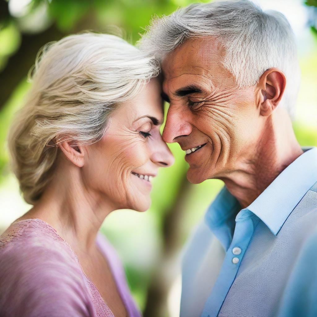 A beautiful mature woman and a young man sharing a moment together