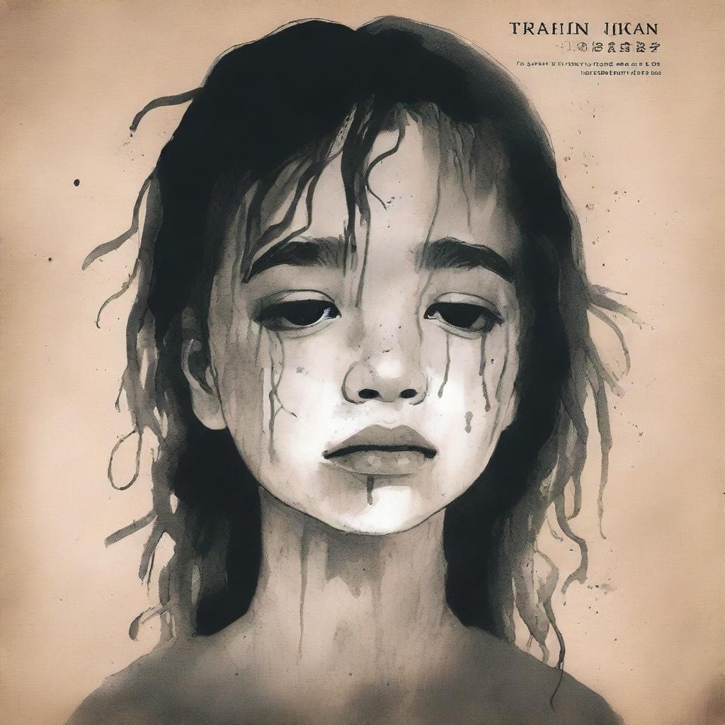 A book cover featuring a young girl with tears streaming down her face