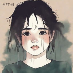 A book cover featuring a young girl with tears streaming down her face