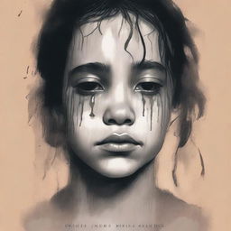 A book cover featuring a young girl with tears streaming down her face