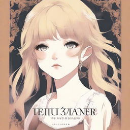 A book cover featuring a blonde girl in her late teens with amber colored eyes, crying in a manhwa style