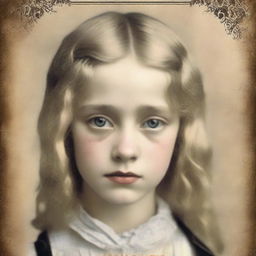 A book cover featuring a blonde girl in her late teens with amber colored eyes, crying