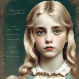 A book cover featuring a blonde girl in her late teens with amber colored eyes, crying