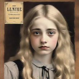 A book cover featuring a blonde girl in her late teens with amber colored eyes, crying