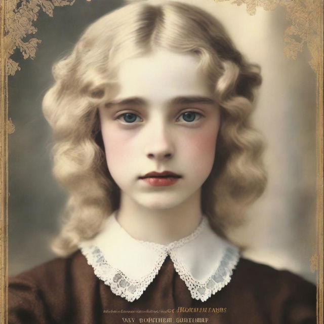 A book cover featuring a blonde girl in her late teens with amber colored eyes, crying