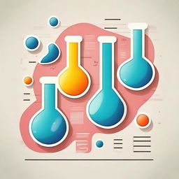 Create a chemistry-themed design on an A4 sheet, incorporating elements like molecules, test tubes, and chemical reactions