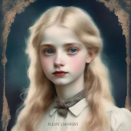 A book cover featuring a blonde girl in her late teens with amber colored eyes, crying