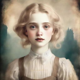 A book cover featuring a blonde girl in her late teens with brown colored eyes, crying